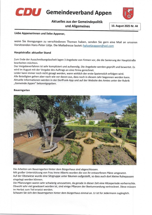 Info-Brief Nr. 44 vom 10.08.2025