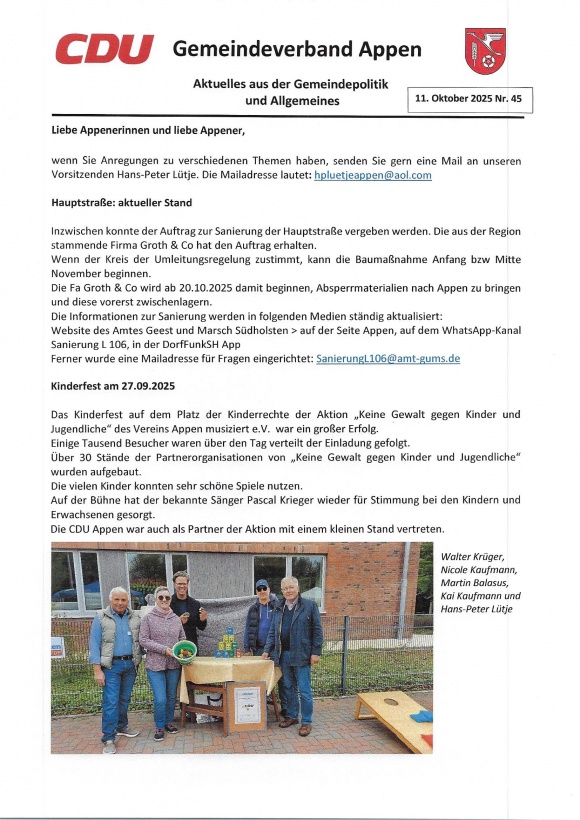 Info-Brief Nr. 45 vom 11.10.2025